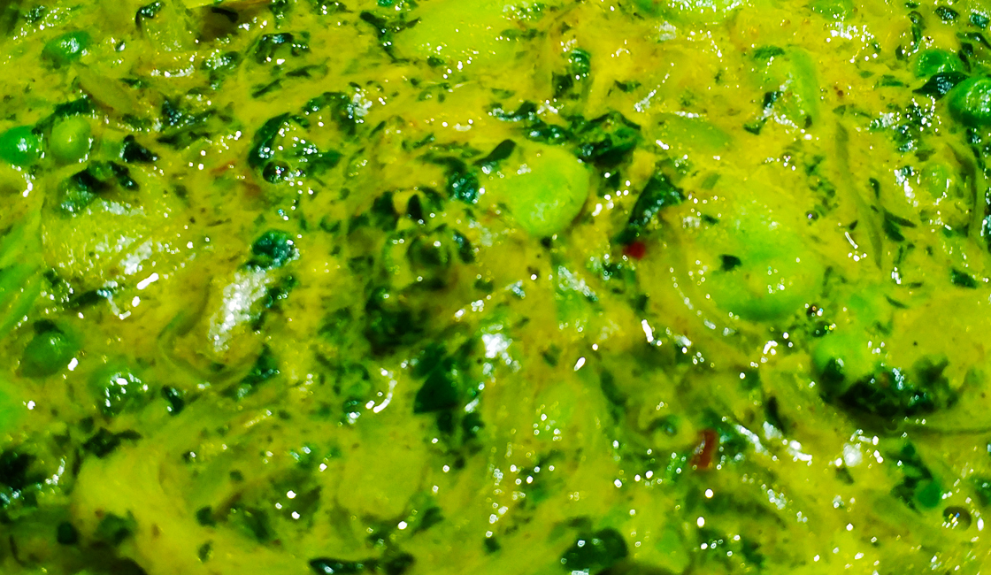 Légumes verts en curry