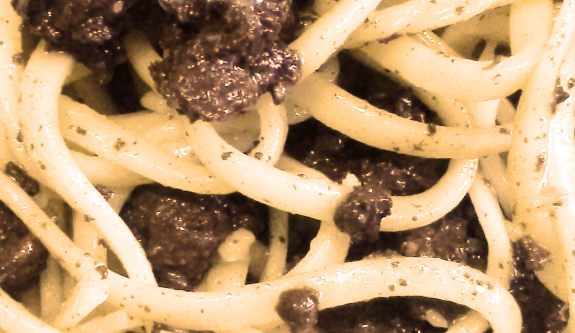 Spaghettis au boudin noir