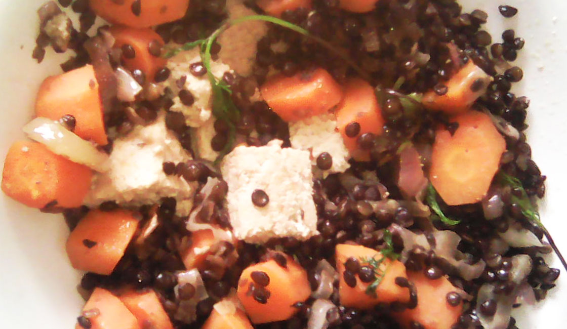 Tofu aux lentilles et carottes